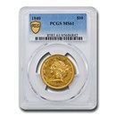 1840 $10 Liberty Gold Eagle MS-61 PCGS