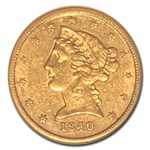 1840 $5 Liberty Gold Half Eagle AU-53 NGC