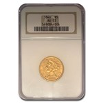 1840 $5 Liberty Gold Half Eagle AU-53 NGC