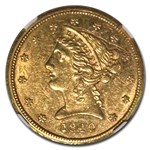 1840 $5 Liberty Gold Half Eagle AU-58 NGC (Small Diameter)