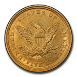 1840-D $5 Liberty Gold Half Eagle MS-61 PCGS (Tall D)