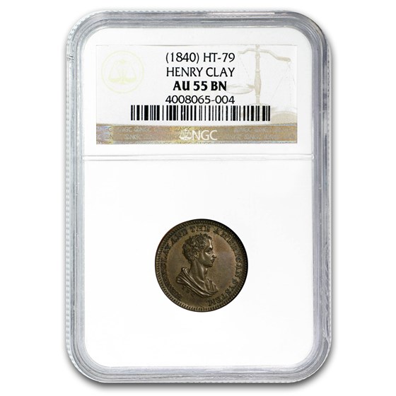 (1840) Henry Clay Presidential Campaign Medal AU-55 NGC (Brown) (1840) Henry Clay Presidential Campaign Medal AU-55 NGC (Brown)