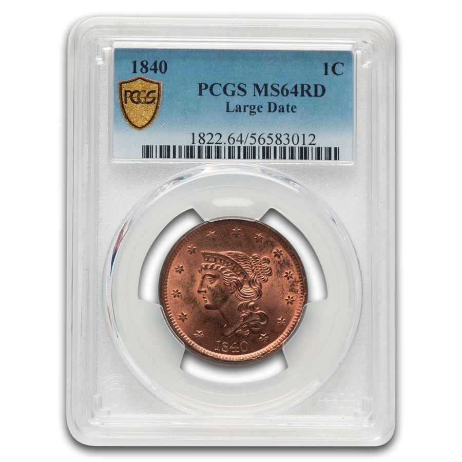 1840 Large Cent MS-64 PCGS (Red, Large Date)