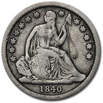 1840 Liberty Seated Dime Fine (Details)