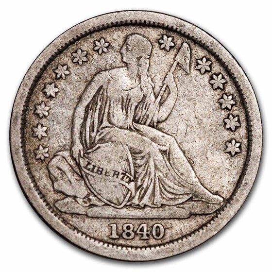 1840 Liberty Seated Dime Fine (No Drapery)