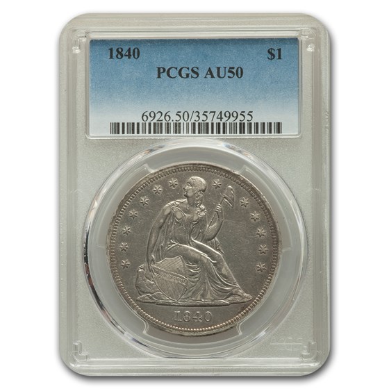 1840 Liberty Seated Dollar AU-50 PCGS 1840 Liberty Seated Dollar AU-50 PCGS