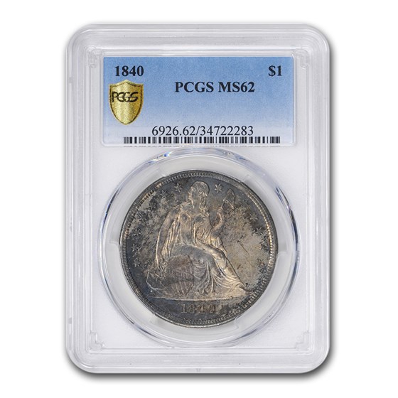 1840 Liberty Seated Dollar MS-62 PCGS 1840 Liberty Seated Dollar MS-62 PCGS