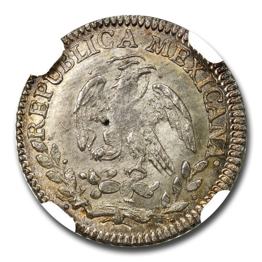 1840-Mo Mexico Silver 1/2 Real MS-66 NGC