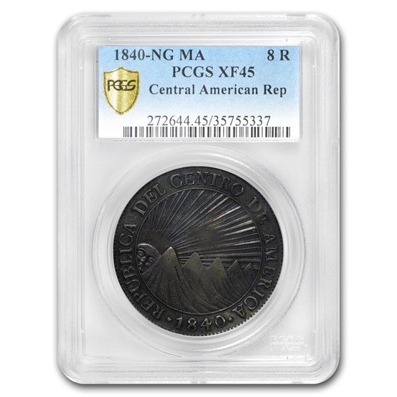 1840-NG Central American Republic 8 Reales XF-45 PCGS 1840-NG Central American Republic 8 Reales XF-45 PCGS