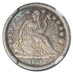 1840-O Liberty Seated Dime AU-53 NGC (No Drapery)