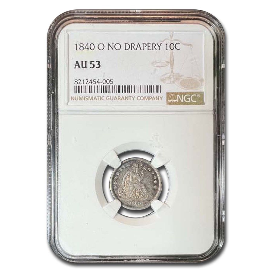 1840-O Liberty Seated Dime AU-53 NGC (No Drapery)