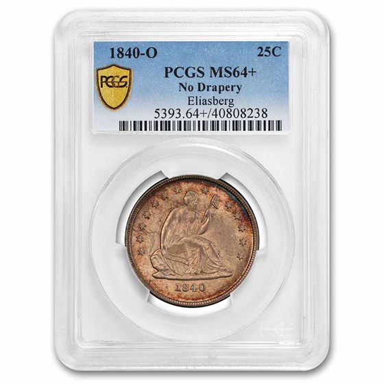 1840-O Liberty Seated Quarter MS-64+ PCGS (No Drapery) 1840-O Liberty Seated Quarter MS-64+ PCGS (No Drapery)