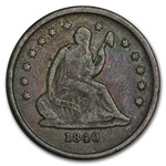 1840-O Liberty Seated Quarter No Drapery VF