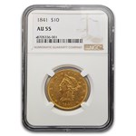 1841 $10 Liberty Gold Eagle AU-55 NGC