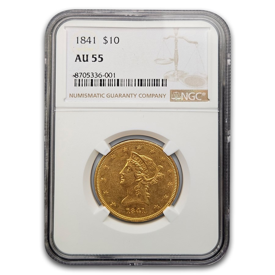1841 $10 Liberty Gold Eagle AU-55 NGC