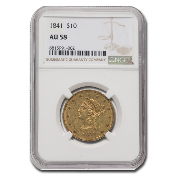 1841 $10 Liberty Gold Eagle AU-58 NGC 1841 $10 Liberty Gold Eagle AU-58 NGC