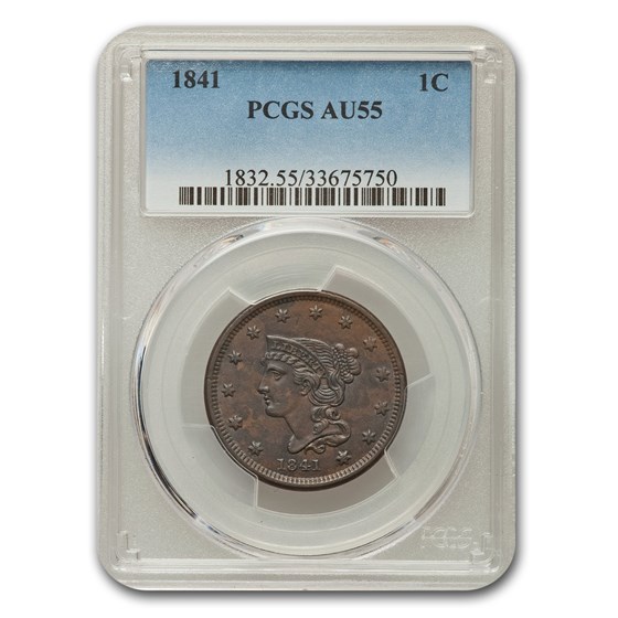 1841 Large Cent AU-55 PCGS 1841 Large Cent AU-55 PCGS