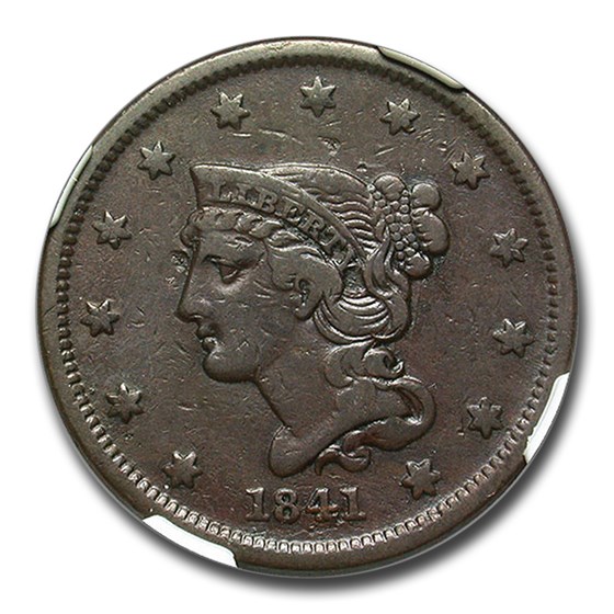 1841 Large Cent VF-25 NGC 1841 Large Cent VF-25 NGC