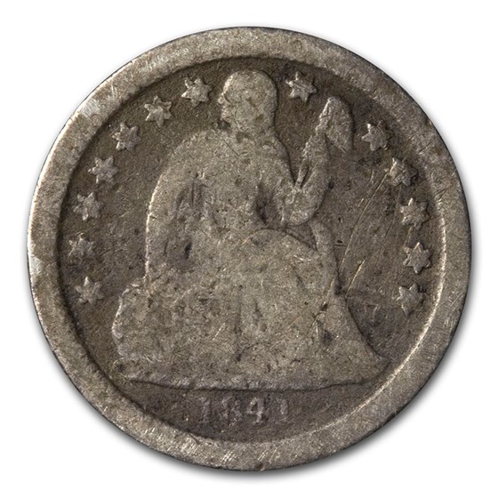 1841 Liberty Seated Dime AG