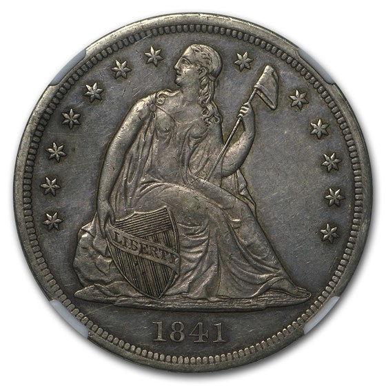 Buy 1841 Liberty Seated Dollar AU53 NGC APMEX