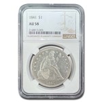 1841 Liberty Seated Dollar AU-58 NGC