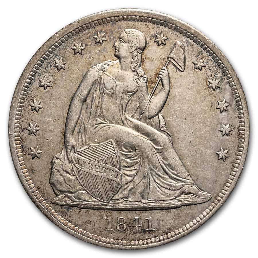 1841 Liberty Seated Dollar AU