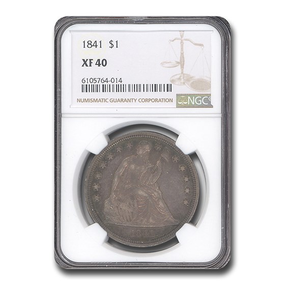1841 Liberty Seated Dollar XF-40 NGC 1841 Liberty Seated Dollar XF-40 NGC