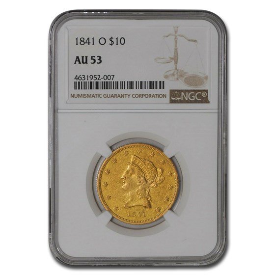 1841-O $10 Liberty Gold Eagle AU-53 NGC 1841-O $10 Liberty Gold Eagle AU-53 NGC