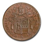 1841-R Italy Papal States 1/2 Baiocco MS-63 PCGS (Brown)