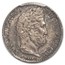 1841-W Kingdom of France AR 1/4 Franc Louis-Philippe MS-62 PCGS