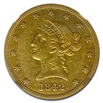 1842 $10 Liberty Gold Eagle AU-50 NGC (Small Date)