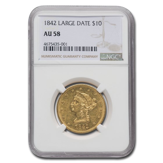 1842 $10 Liberty Gold Eagle AU-58 NGC 1842 $10 Liberty Gold Eagle AU-58 NGC