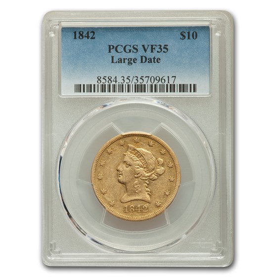 1842 $10 Liberty Gold Eagle VF-35 PCGS (Lg Date) 1842 $10 Liberty Gold Eagle VF-35 PCGS (Lg Date)