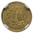 (1842-50) $1 Carolina Gold A. Bechtler MS-61 NGC (Plain Edge)