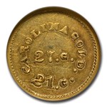 (1842-50) Carolina Gold A. Bechtler AU-58 NGC (27 grns, 21 ct.)