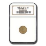 (1842-50) Carolina Gold A. Bechtler AU-58 NGC (27 grns, 21 ct.)