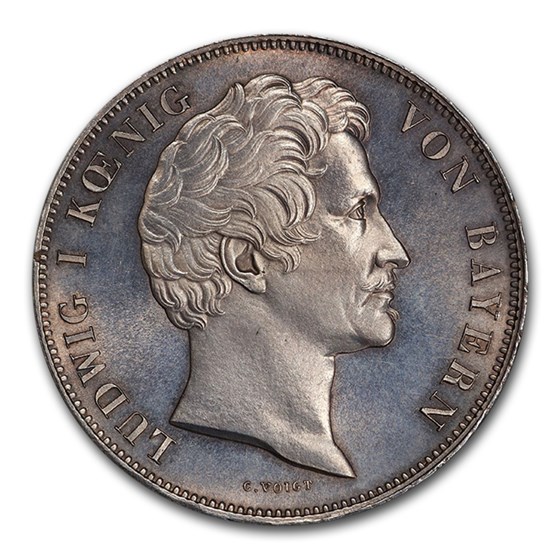 1842 German States Bavaria Silver 2 Thaler MS-65 PCGS 1842 German States Bavaria Silver 2 Thaler MS-65 PCGS