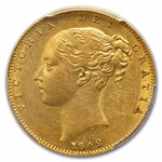 1842 Great Britain Gold Sovereign Victoria Shield AU-55 PCGS