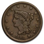 1842 Large Cent Sm Date VG