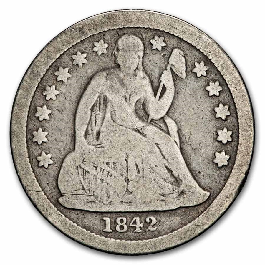 1842 Liberty Seated Dime AG