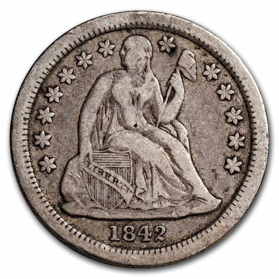1842 Liberty Seated Dime Fine