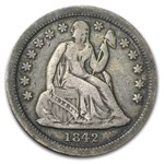 1842 Liberty Seated Dime VF