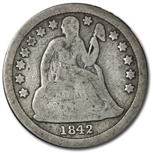 1842 Liberty Seated Dime VG 1842 Liberty Seated Dime VG