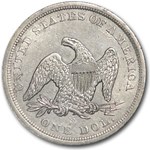 1842 Liberty Seated Dollar AU Details (Cleaned)