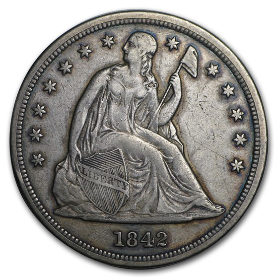 1842 Liberty Seated Dollar XF 1842 Liberty Seated Dollar XF
