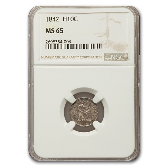 1842 Liberty Seated Half Dime MS-65 NGC 1842 Liberty Seated Half Dime MS-65 NGC