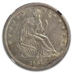 1842 Liberty Seated Half Dollar AU-58 NGC (SM Date, LG Letters)