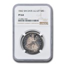 1842 Liberty Seated Half Dollar PF-64 NGC (Sm. Date, Lg. Letters)