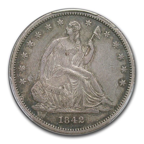 1842 Liberty Seated Half Dollar XF-45 PCGS (Sm Date, Rev of 1842) 1842 Liberty Seated Half Dollar XF-45 PCGS (Sm Date, Rev of 1842)