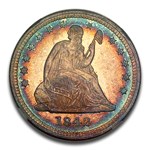 1842 Liberty Seated Quarter MS-64 NGC (Large Date)